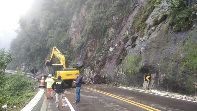 Segundo a PRF, a previsão é que a pista esteja liberada a partir das 11h deste sábado