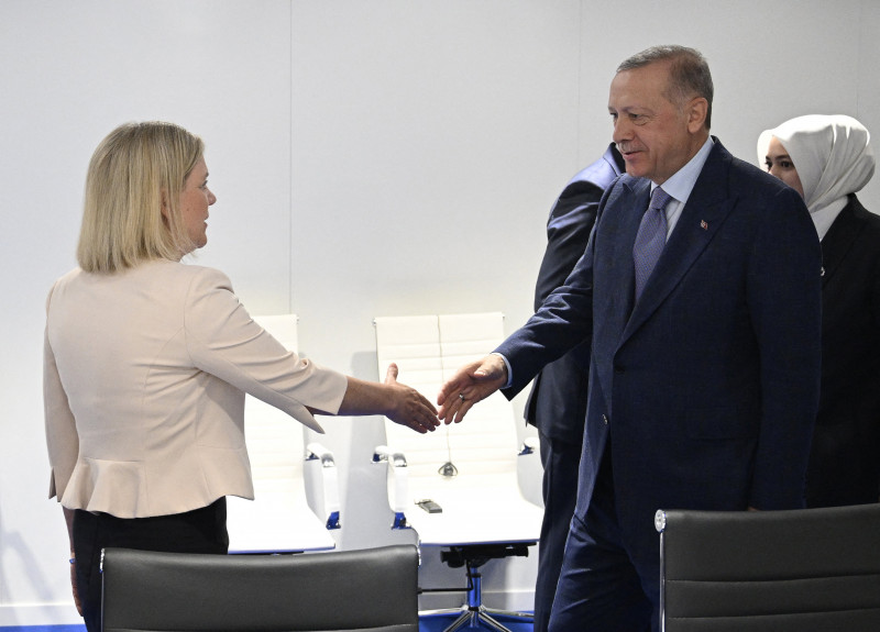 Recep Erdogan reuniu-se com a premiê sueca, Magdalena Andersson