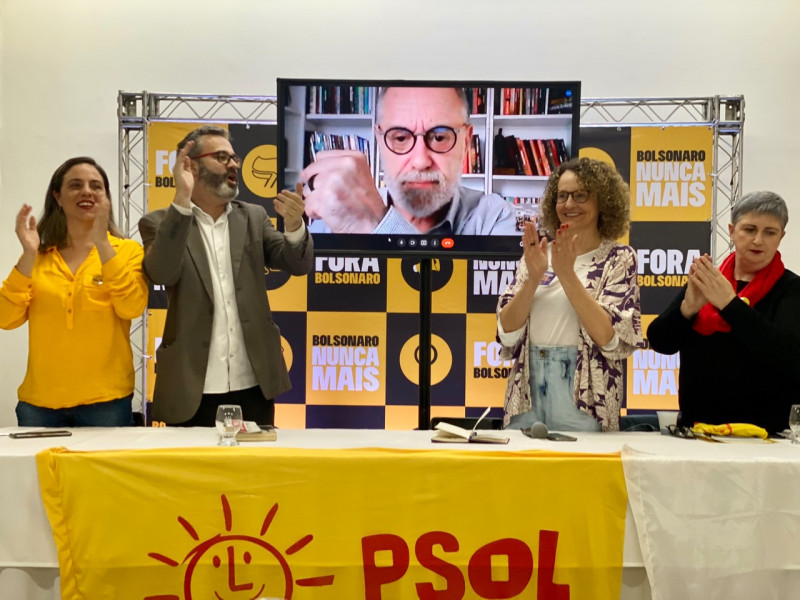 Convenção do PSOL 2022 em Porto Alegre: Fernanda Melchionna, Roberto Robaina, Pedro Ruas, Luciana Genro e Neiva Lazzarotto