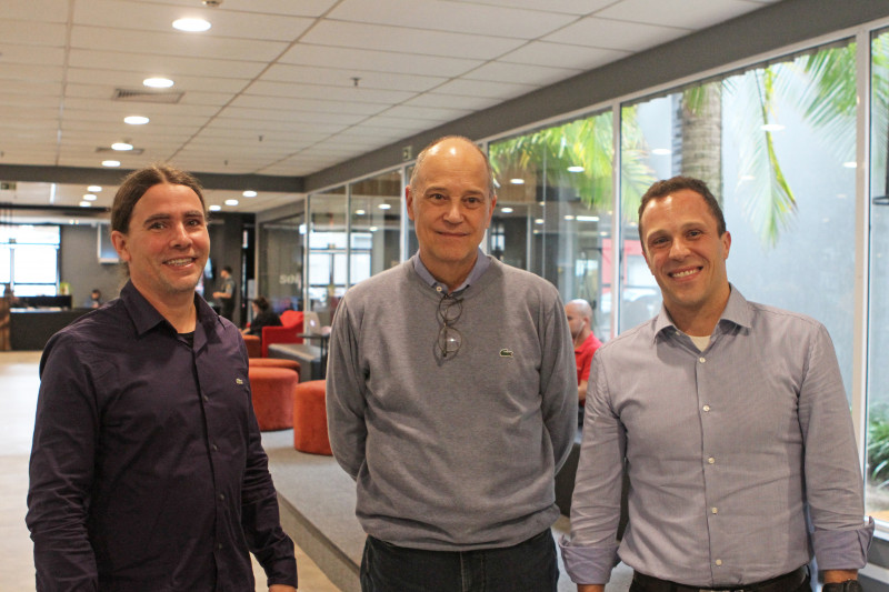 Alan Llantada, Vitus Klarmann e Marcelo Klarmann, sócios da Rede&Imagem