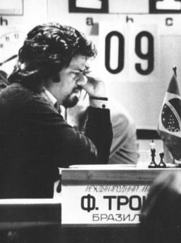 Francisco Trois durante a disputa do Interzonal de Riga em 1978