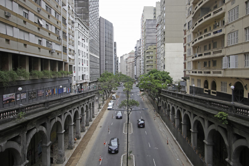 &Eacute; na regi&atilde;o que fica um dos maiores cart&otilde;es postais de Porto Alegre, o Viaduto Ot&aacute;vio Rocha Foto: LUIZA PRADO/JC