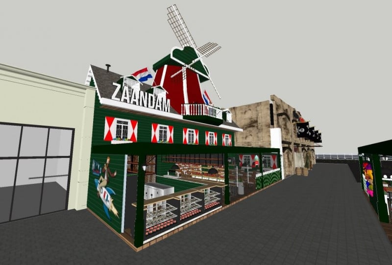 Projeto prevê como atração um moinho com 12 metros de altura ao lado do aeroporto