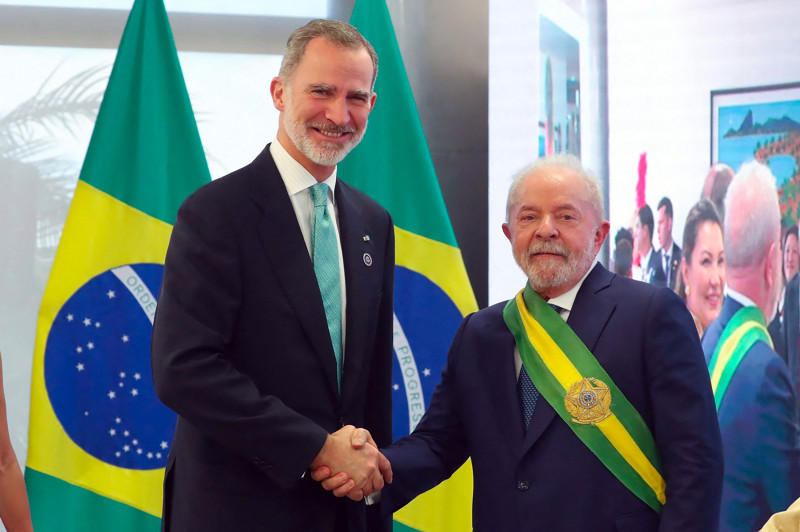 Diversas autoridades estrangeiras foram à posse, como o rei da Espanha, Felipe VI
