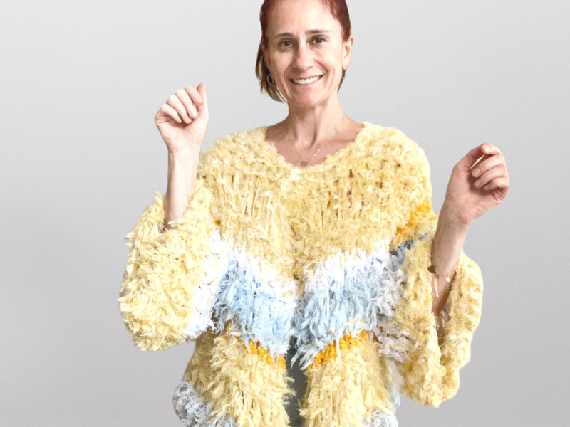 Casaco criado com algodão orgânico