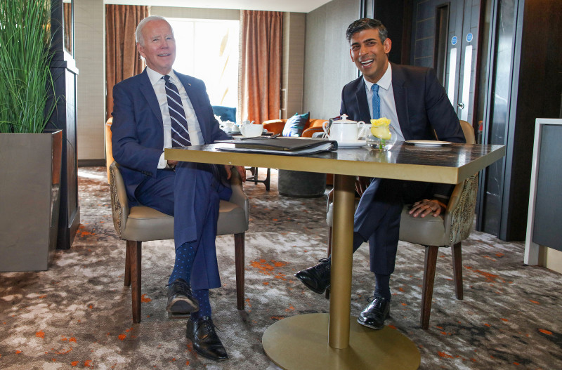 Biden se reuniu nesta terça-feira, com o premiê britânico, Rishi Sunak
