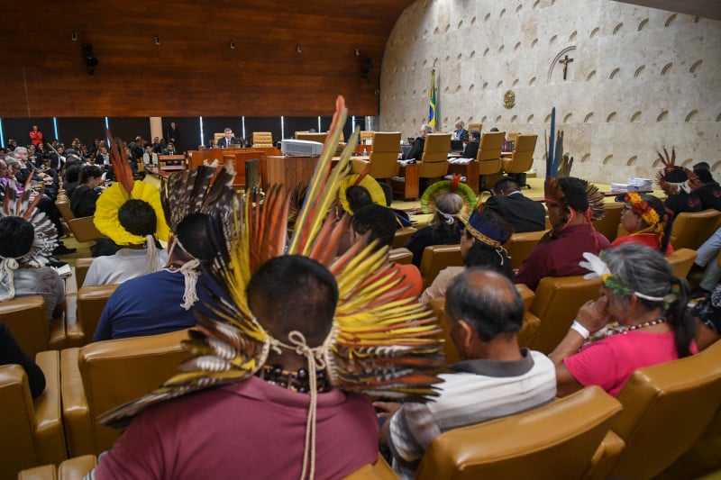 Indígenas acompanharam a sessão do Supremo