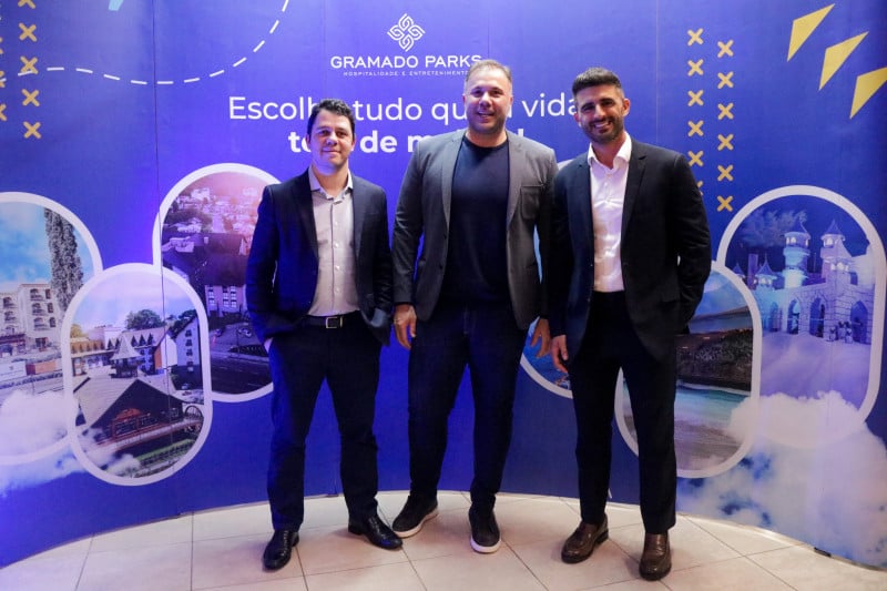 Ronaldo Beber, novo CEO, e Anderson Caliari e Ronaldo Fagundes, fundadores da Gramado Parks