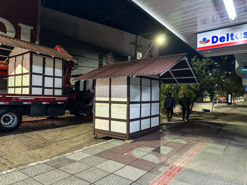Estruturas foram instaladas na Rua Independ&ecirc;ncia para a chegada da S&atilde;o Leopoldo Fest