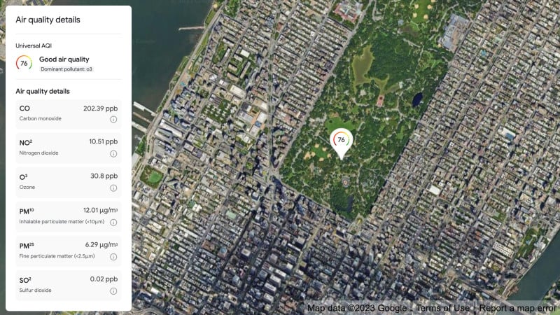 Usuários poderão ver mapas de calor e de poluição em mais de 100 países