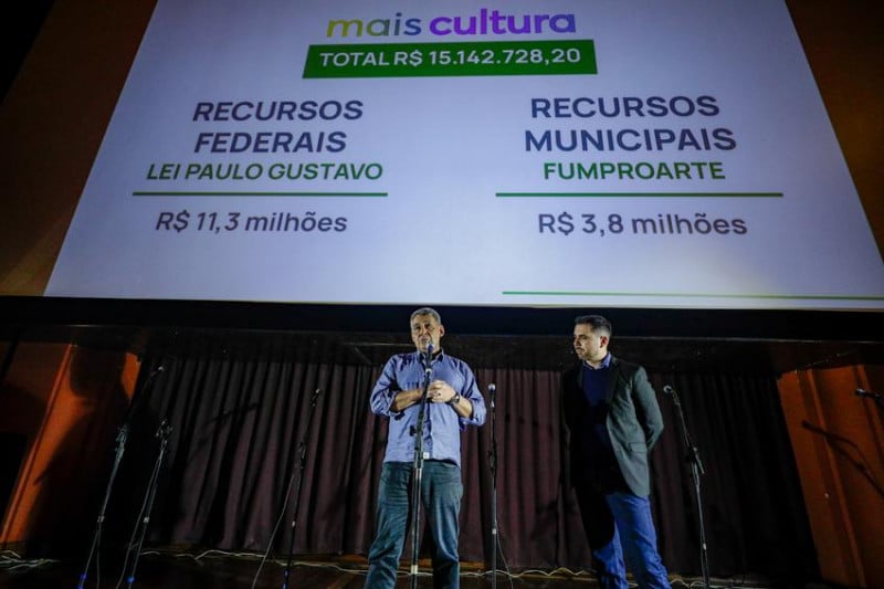  Prefeito de Porto Alegre Sebastião Melo (e) e Secretário Municipal de Cultura e Economia Criativa, Henry Ventura (d)