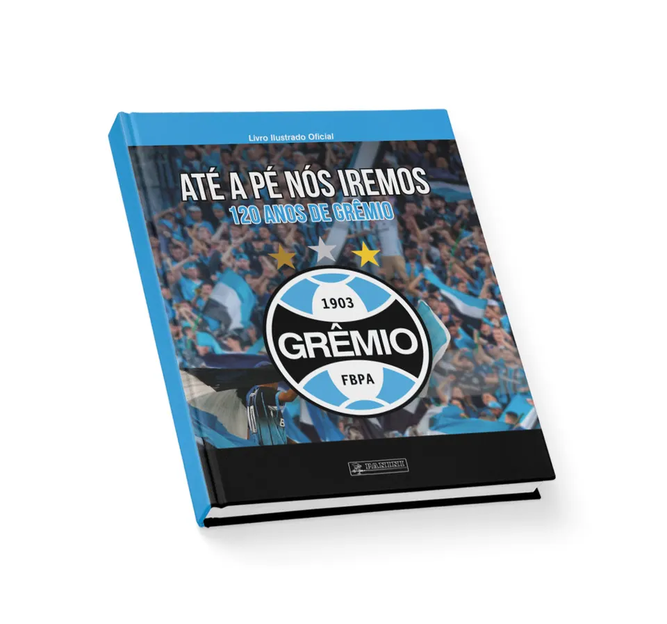 As vendas novo álbum de figurinhas alusivo aos 120 anos do Grêmio iniciam nesta sexta-feira (27) Foto: PANINI/DIVULGAÇÃO/REPRODUÇÃO/JC
