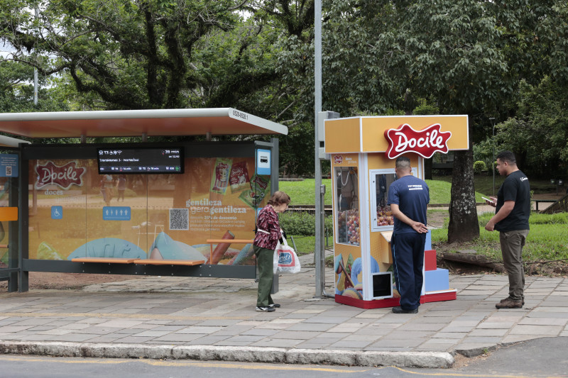 A m&aacute;quina de gentilezas da Docile fica no Parc&atilde;o, em Porto Alegre Foto: T&Acirc;NIA MEINERZ/JC