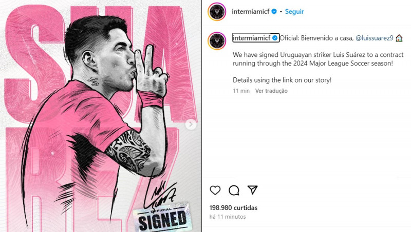 Uruguaio foi oficialmente anunciado no time dos EUA nesta sexta-feira (22)