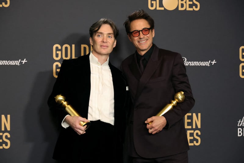 Cillian Murphy (e) e Robert Downey Jr, de Oppenheimer, ganharam como Melhor Ator e Melhor Ator Coadjuvante