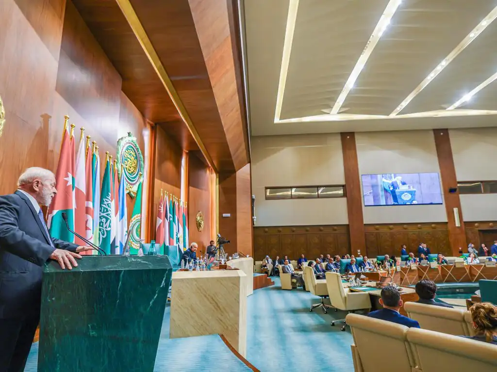 A fala de Lula ocorreu na sessão extraordinária da Liga dos Estados Árabes, no Cairo