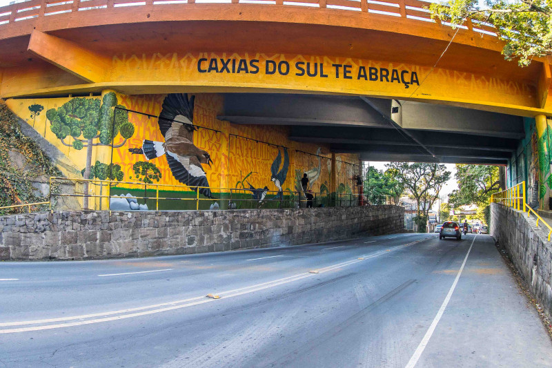 Pintura foi feita por um grupo de artistas da cidade