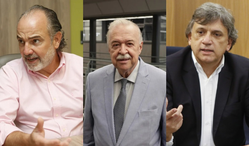 Rodrigo Sousa Costa (Federasul), Gilberto Petry (Fiergs) e Antonio Cesa Longo (Agas) comentam prorrogação do início de projeto que corta benefícios fiscais