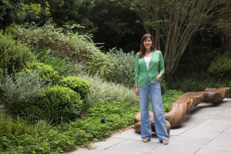 Sandra define o paisagismo do Instituto Ling como um 