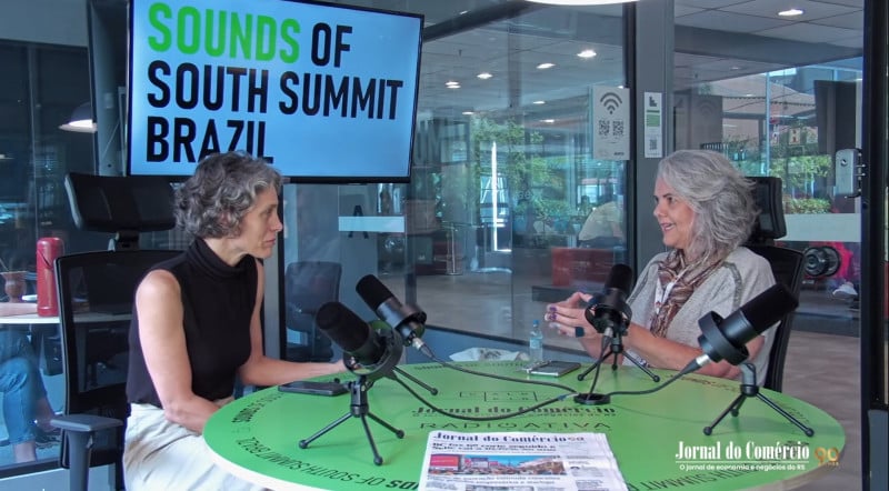 Luciane Campana (direita) falou com Patrícia Comunello sobre o Getedu