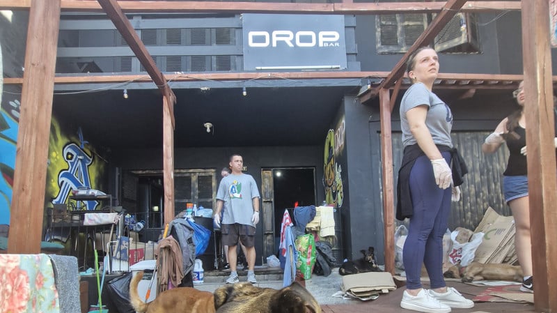 O Drop, bar na Cidade Baixa, est&aacute; recebendo animais durante as cheias Foto: J&Uacute;LIA FERNANDES/ESPECIAL/JC