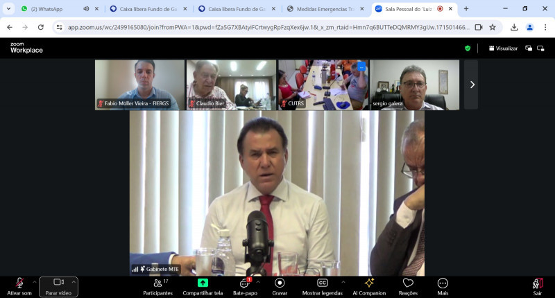 Fiergs leva propostas de medidas emergenciais ao ministro do Trabalho