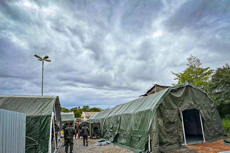 O segundo hospital de campanha da Capital fica no bairro Bom Jesus, na Zona Leste
