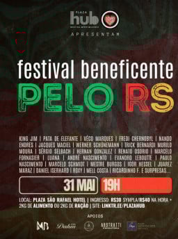 Festival Beneficente pelo Rio Grande do Sul acontece no Plaza São Rafael em 31 de maio
