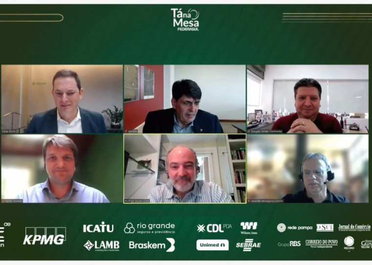 Dirigentes do Sicredi e do Bancoob participaram do Tá na Mesa da Federasul em encontro virtual