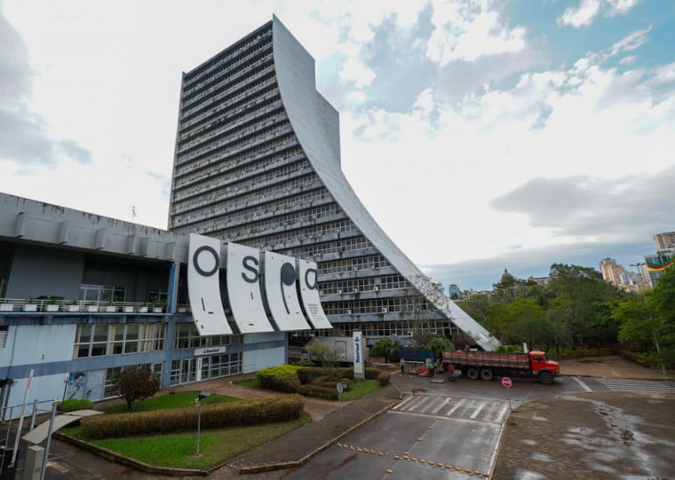 Prédio do Caff começou a ser alagado em 2 de maio