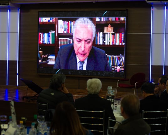 Michel Temer defende semipresidencialismo e fim da reeleição, em evento da CIC Caxias