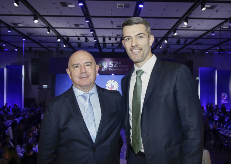 CEO do Prêmio Exportação RS, Edimilson Milan, e o presidente do conselho do Prêmio Exportação RS, Fabricio Forest, na 52º edição do evento, na Casa NTX