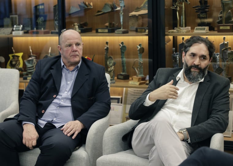 Gilberto Bavaresco, diretor do Sinfac, e Márcio Aguilar, presidente da entidade, visitaram o JC