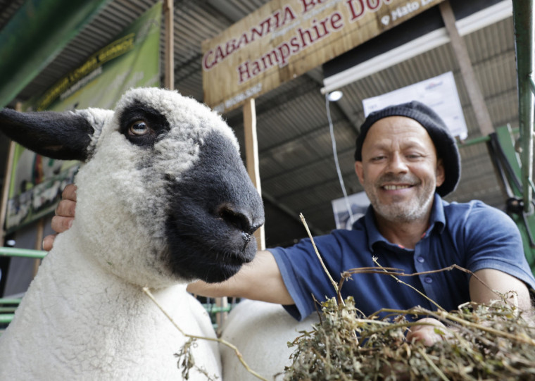 O tratador Aílson Cabral precisou mudar o manejo de uma das ovelhas da cabanha para melhor ambientação dos animais no parque