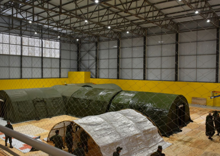 Estrutura foi montada em maio, ap&oacute;s o in&iacute;cio da enchente na cidade