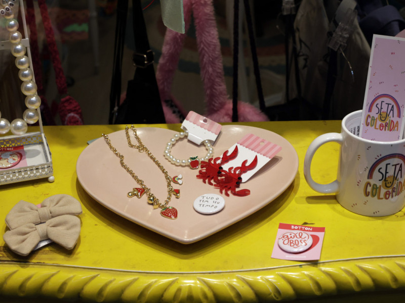 A loja trabalha com produtos criados pela empreendedora e produtos ilustrados por artistas locais Foto: T&Acirc;NIA MEINERZ/JC