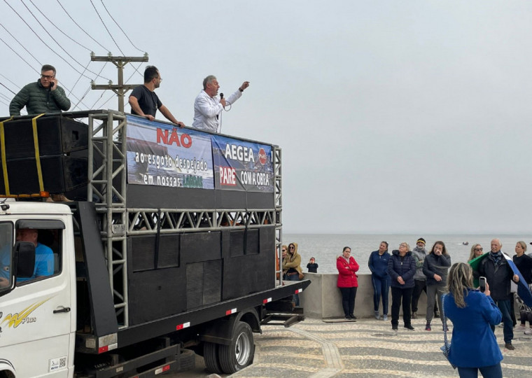 Mobilização contrária à emissão de efluentes no Rio Tramandaí foi realizada em 2024