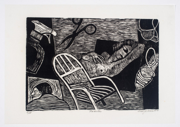 Xilogravuras de Maria Lídia Magliani, como Fábula (2010), estão em exposição na Galeria Sotero Cosme, no sexto andar da Casa de Cultura Mario Quintana, até o dia 27 de outubro 