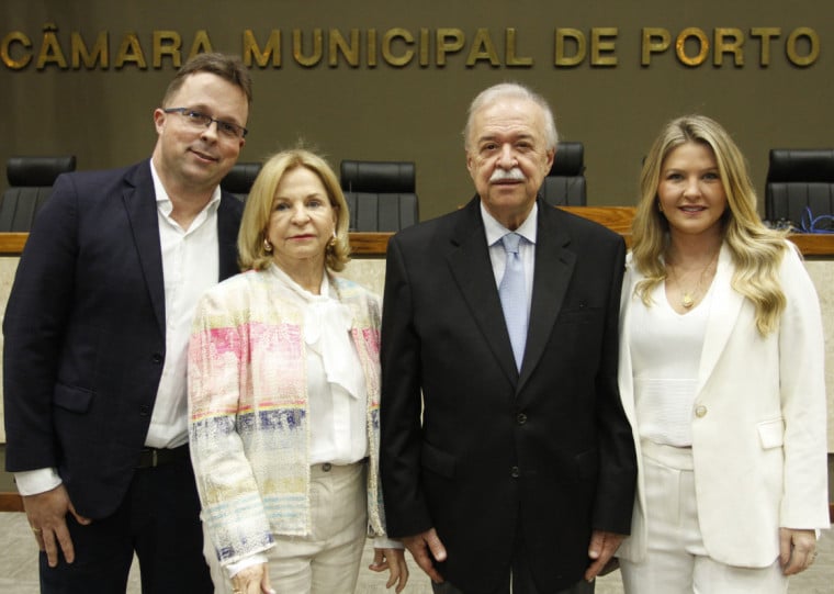 Rodrigo, Suely, Gilberto e Juliana Petry na Câmara Municipal
