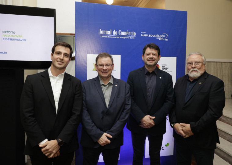 Presidente do JC, Giovanni Jarros Tumelero; diretor do OceanTec, Artur Gibbon; presidente do Hospital Monporto, Rafael Avancini e presidente do Tecon Rio Grande, Paulo Bertinetti