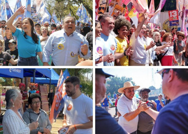 Candidatos aproveitaram domingo de sol e calor para confraternizar com eleitores antes do 1º turno