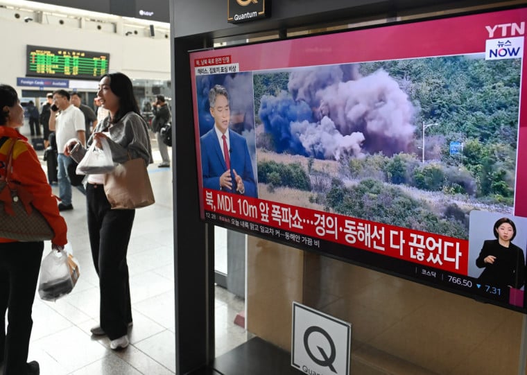 No dia anterior, a Coreia do Norte havia demolido estradas que ligavam o país à Coreia do Sul
