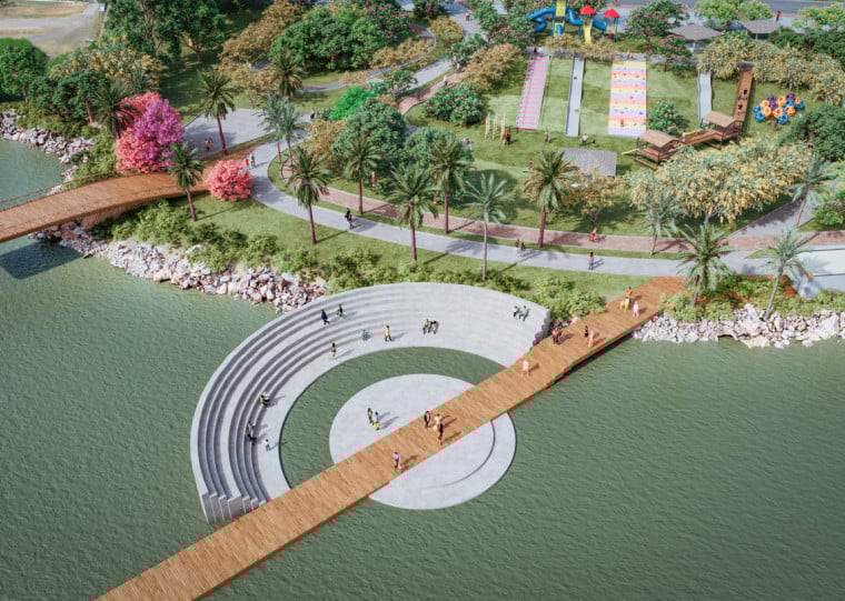 Maquete eletrônica projeta como será urbanização em trecho da orla do Guaíba junto à avenida Diário de Notícias