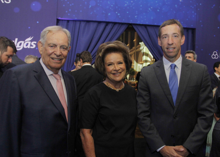 Presidente da Fiergs, Claudio Bier, Rejane Paz Bier e o presidente do Sinduscon-RS, Claudio Teitelbaum