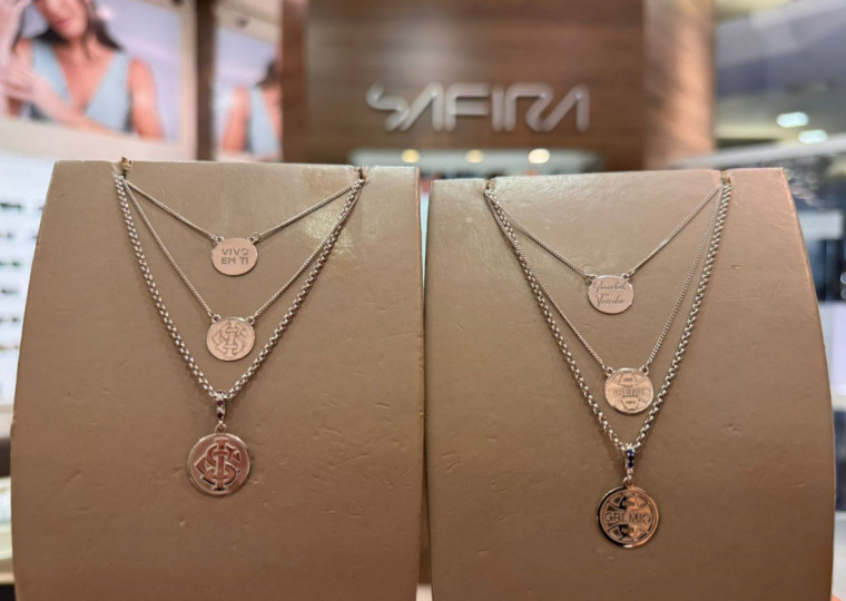 Safira, com mais de 70 ano e 10 lojas, lançou a coleção Inter e Grêmio