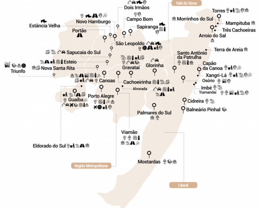 Mapa aponta oportunidades para as Regiões Metropolitana, Vale do Sinos e Litoral