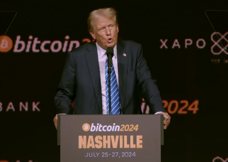 O presidente eleito fez uma aparição em um dos maiores eventos de criptoativos do mundo