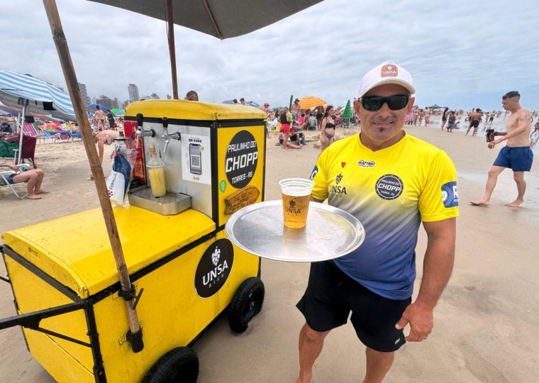 "Paulinho do Chopp" diz que não quer ver cliente passar trabalho na praia