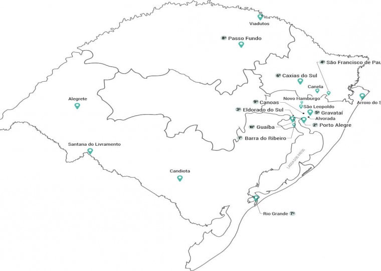 Destaque no ano de 2024 foi o município de Barra do Ribeiro, que receberá a nova fábrica de celulose da CMPC