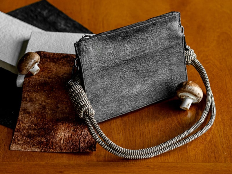 Bolsa feita a partir do biotecido produzido pela Muush  Foto: MUUSH / DIVULGAÇÃO / JC